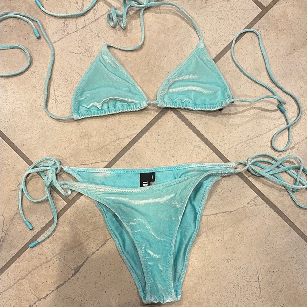 Triangl Swimwear Teal Velvet Bikini
